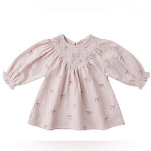 Only worn once! Quincy Mae V Smocked Dress - Bows